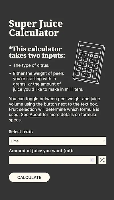 Calculator for superjuice